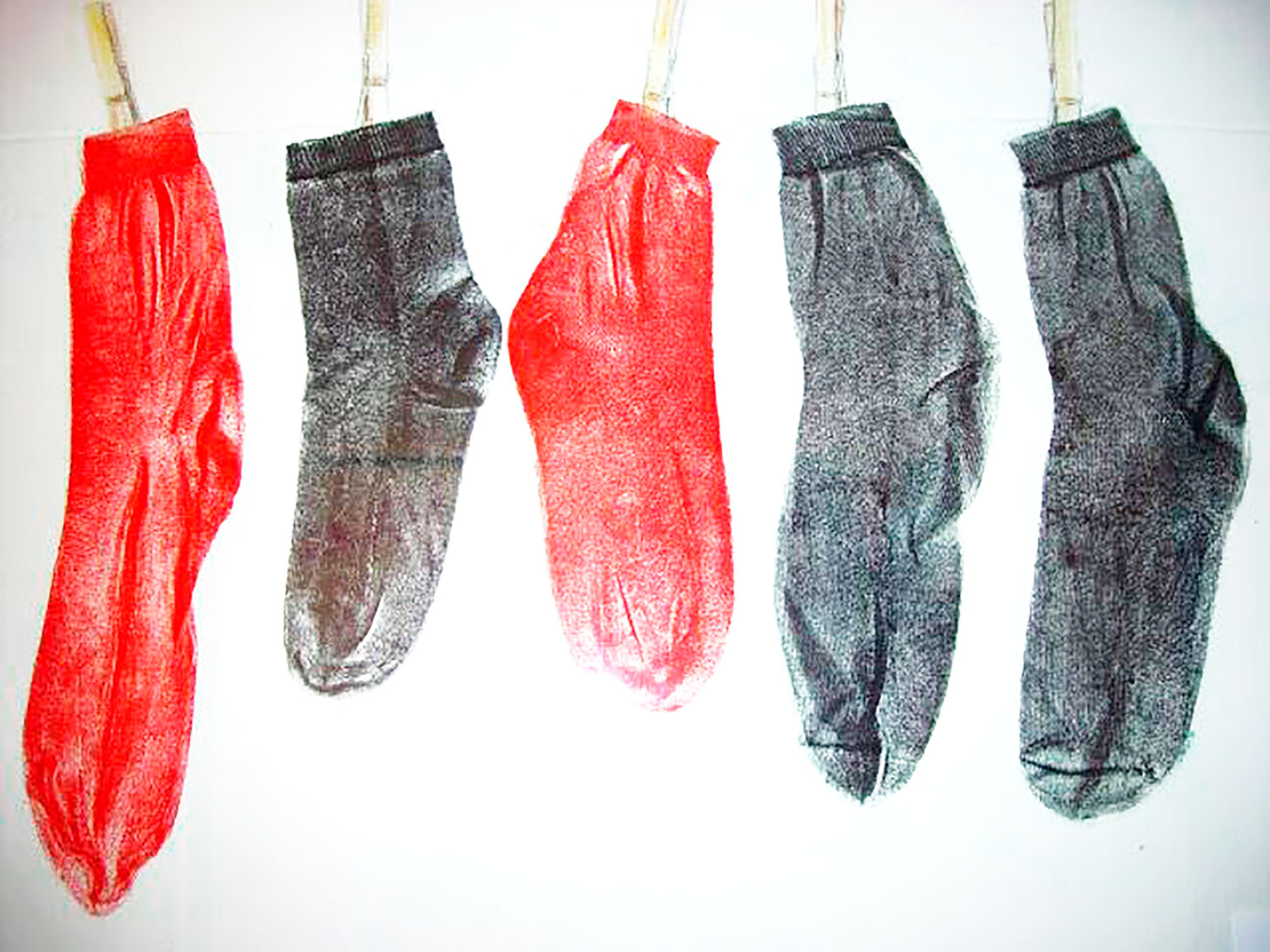 Die roten Socken - 60x70 - Materialdruck - © USCH QUEDNAU